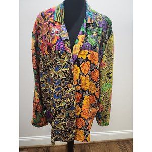 Vintage Patchwork Blazer Jacket S / M Sequin Beaded Devil Tris Patricia Hermann